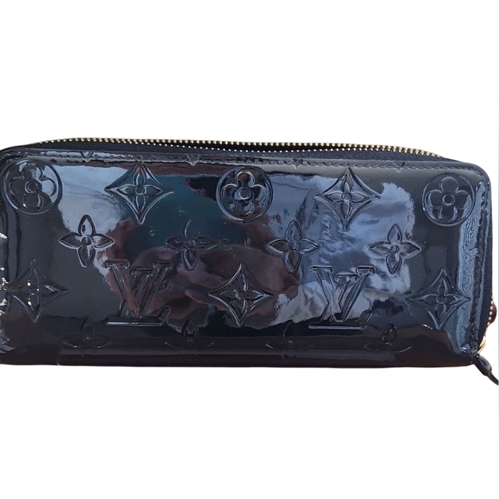 Black Louis Vuitton 2015 Monogram Vernis Clemence Wallet